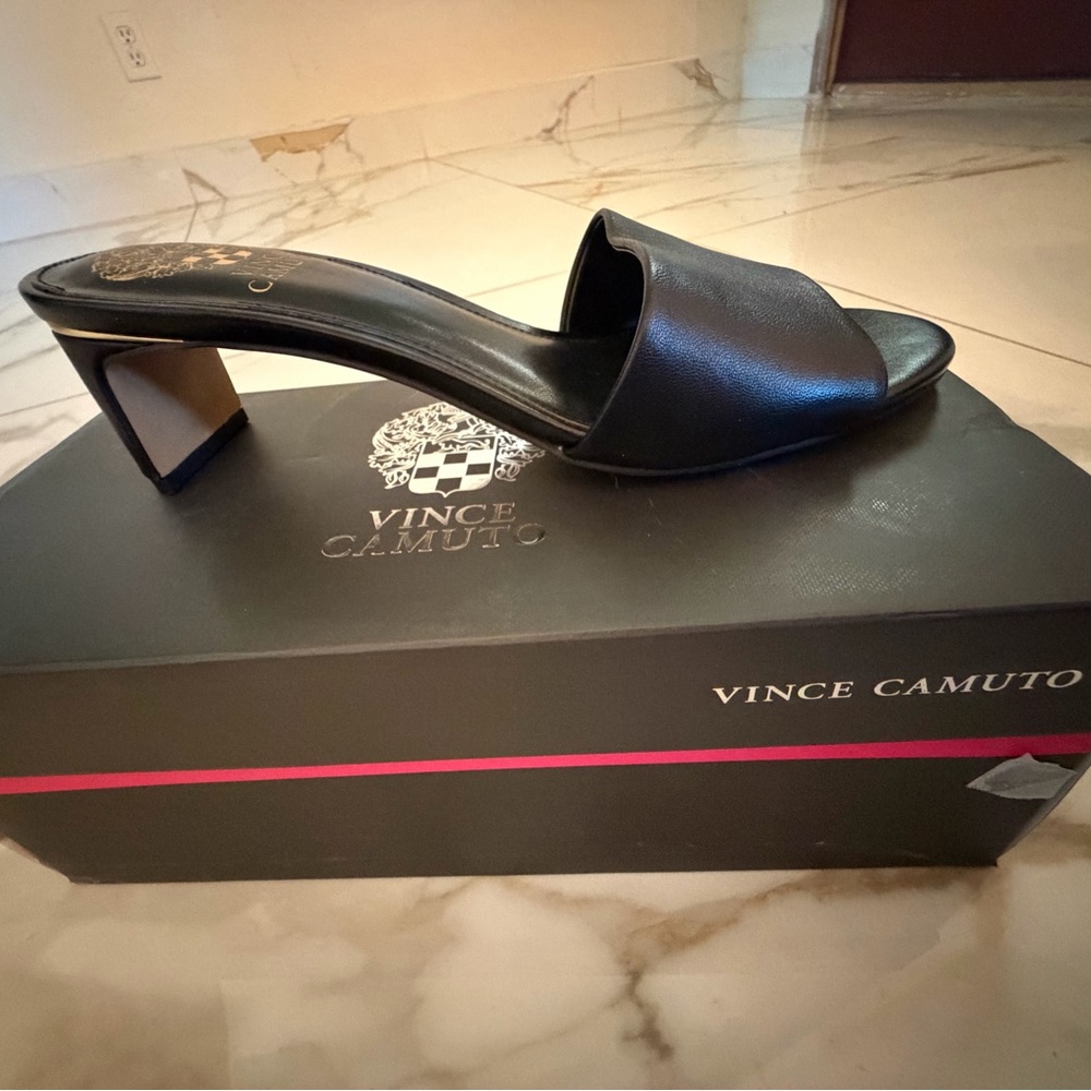 Vince Camuto Black Slide Heels